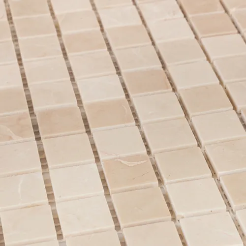 DAO-633-23-4 Мраморная мозаика crema marfil бежевая