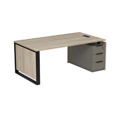 15СОЛУ.1609 Стол рабочий с лючком, на опорной угловой тумбе (1660*930*750)