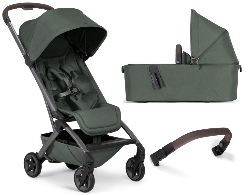 Коляска 2 в 1 Joolz Aer 2 с бампером Forest green/Mid Brown Carbon
