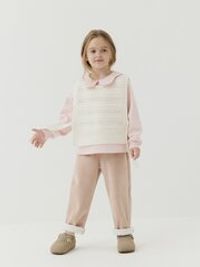 Брюки вельветовые "Пудровый беж" утепленные