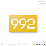 Номер на дверь 992, табличка на дверь для офиса, квартиры, кабинета, аудитории, склада, желтая 120х70 мм, Айдентика Технолоджи