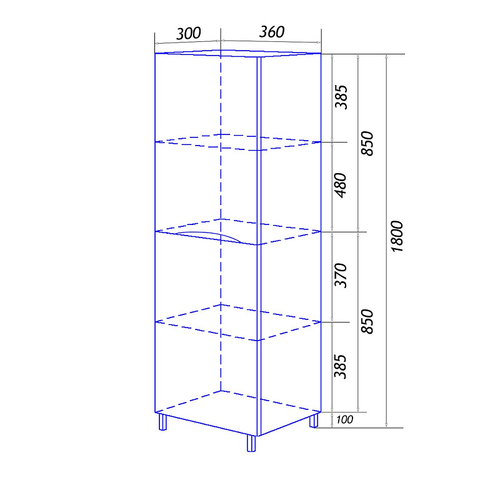 Пенал напольный Loranto Santorini 360х300х1800 правый, белый (CS00086965)
