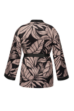 Короткий халатик Desire (Размер: XL) (Цвет: черный с бежевым)