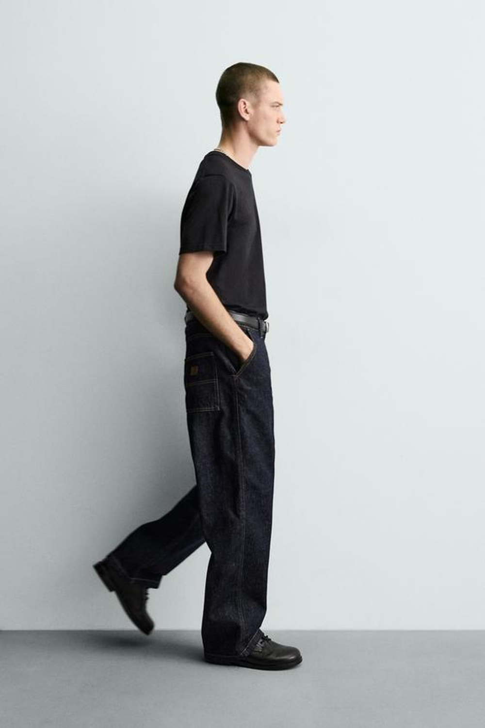 ZARA ДЖИНСЫ BAGGY FIT ЧИНО, СИНИЙ