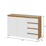 Комод КМ 06 (4 фасада справа) "Люмо"