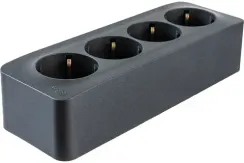 Розетка Systeme Electric BLANCA с заземлением четверная со шторками накладная антрацит 30890