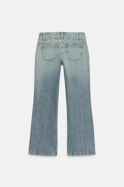 ZARA ДЖИНСЫ TRF С НИЗКОЙ ПОСАДКОЙ И КАРМАНАМИ, ГОЛУБОЙ