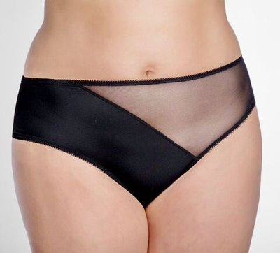 Трусики-слипы из микрофибры и сетки (Размер: XL) (Цвет: черный)