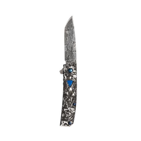 Складной нож Benchmade 601-211 Tengu c клинком из стали Damasteel, рукоять карбон / G10