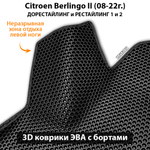 Передние автомобильные коврики ЭВА с бортами для Citroen Berlingo II (08-22г.) дорестайлинг и рестайлинг 1 и 2