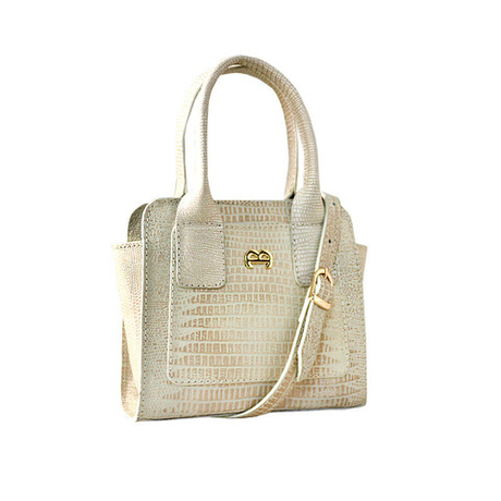 Женская сумка Mante 34 из натуральной кожи белая под змею