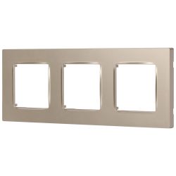 Рамка для розеток и выключателей ЭРА Серия 12 12-5203-04 на 3 поста, Классик, шампань