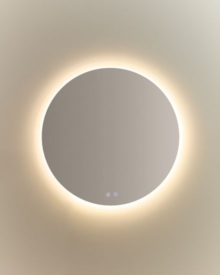 Круглое зеркало для ванной Mervi со LED подсветкой и защитой от запотевания Ø 80 см