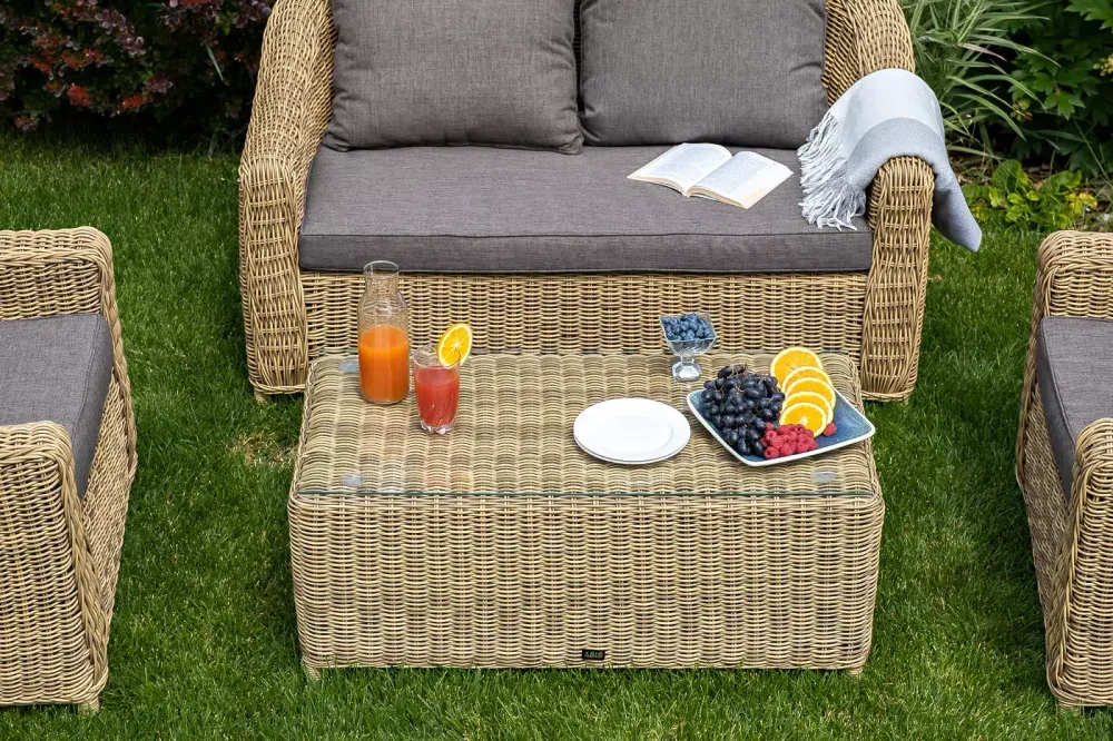 "Кон Панна" столик журнальный из искусственного ротанга, цвет соломенный