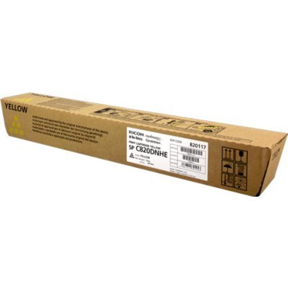 Тонер-картридж RICOH тип SPC820DNHE (15K) желтый для Aficio SP C820DN/C821DN 820117/821059