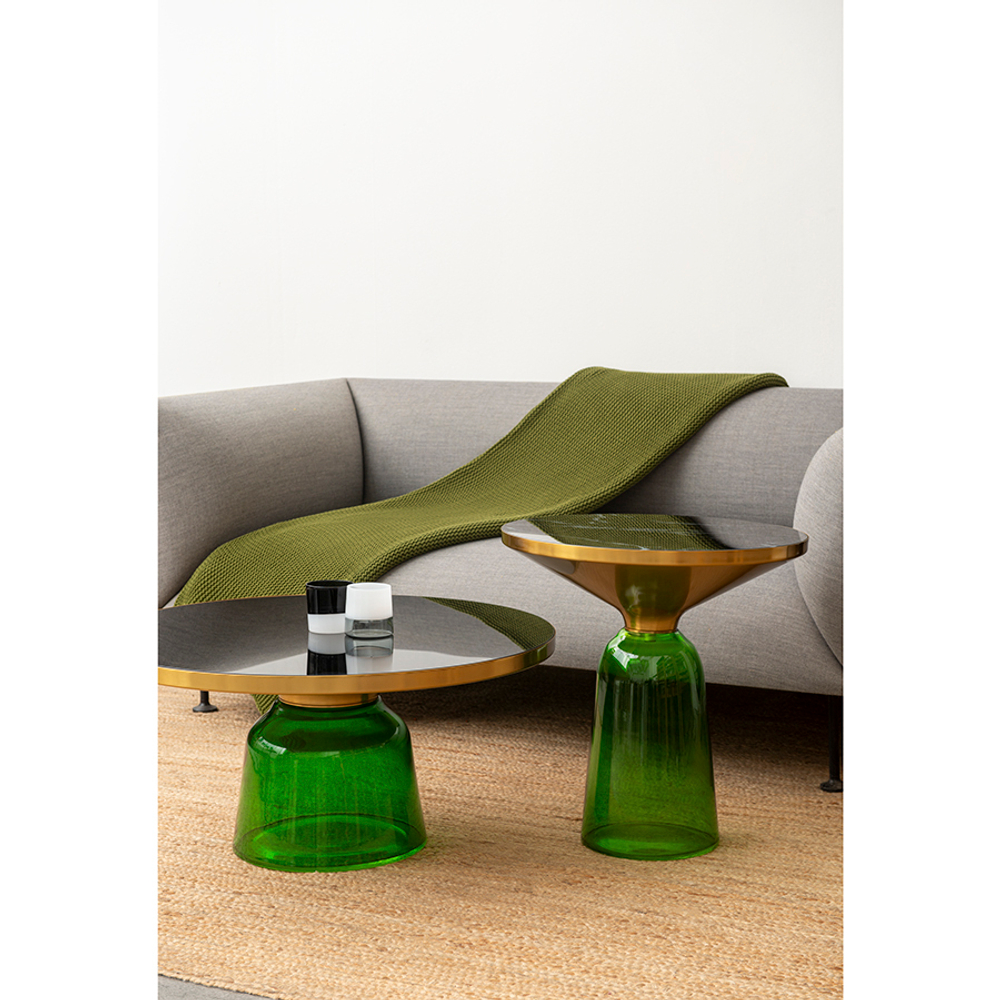 Столик кофейный Berg Odd 75см черный/зеленый