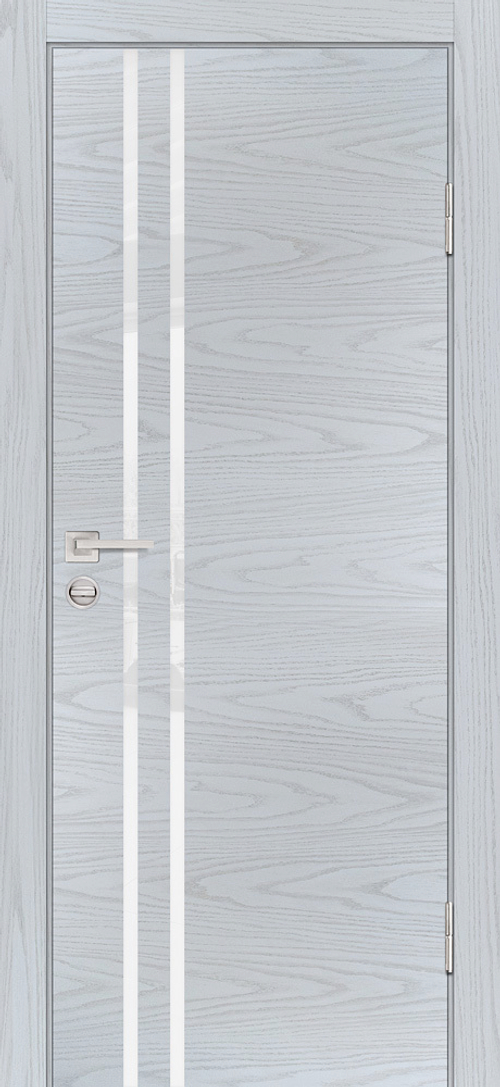Дверь P-11 / Цвет Дуб скай серый / белоснежный лакобель / Двери PROFILO PORTE