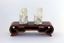 Сет нэцкэ Дзюродзин и Фукурокудзю на подставке