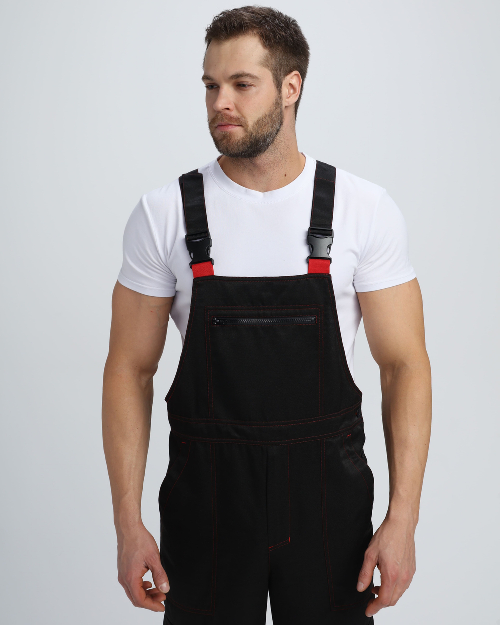 Костюм Нейч-2 СОП с капюшоном К. (тк.Смесовая,210) п/к, черный/красный