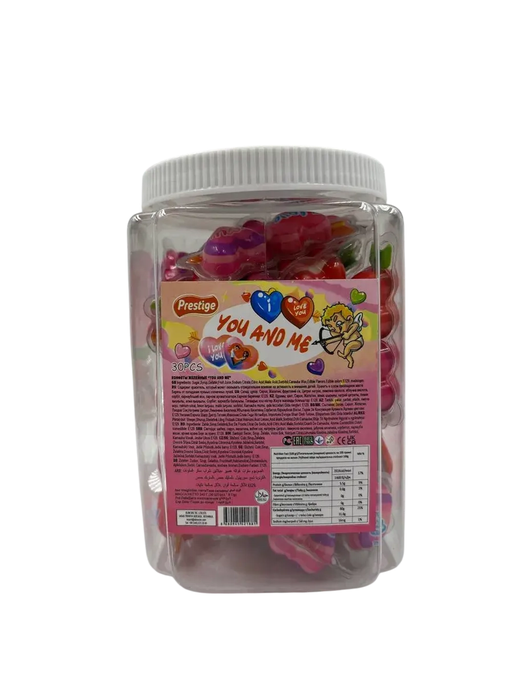 Мармелад жевательный в виде сердечек , 30шт