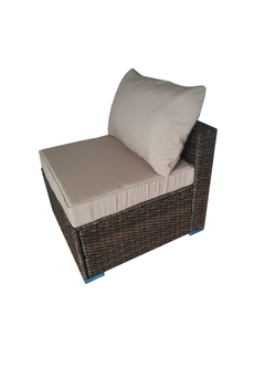 Модуль дивана центральный из искусственного ротанга серии УИЛТШИР «WILTSHRE» с подушкой цвет Brown