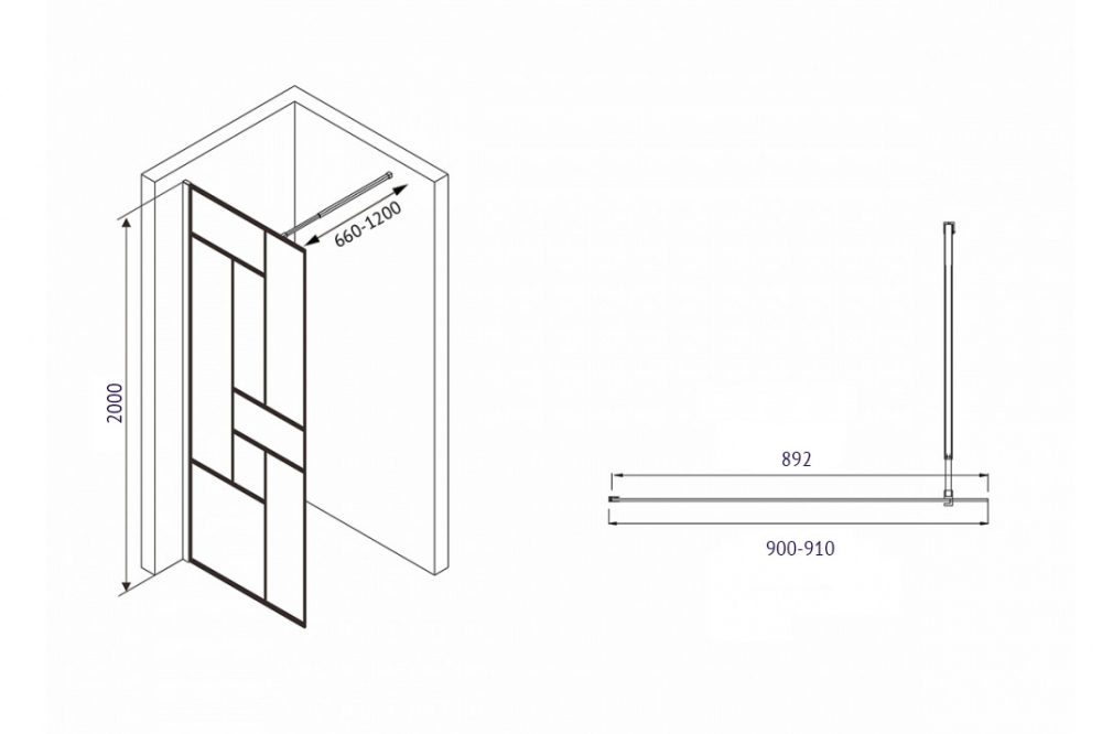 Душевая перегородка ABBER Immer Offen AG63090B