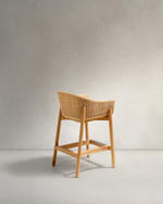 Полубарный стул Galea из тикового дерева и синтетического ротанга, 65 см