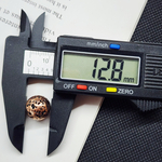 Лава натуральная, бусины метализированные, цвет медный, луна, 12мм, штучно