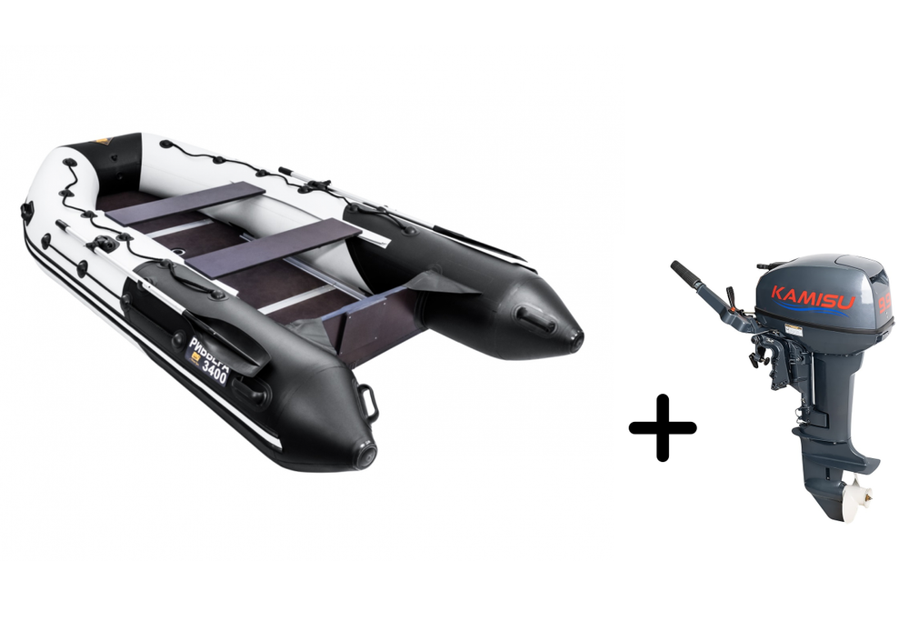 Ривьера 3400 СК МАКСИМА + KAMISU T 9.9 BMS (комплект лодка + мотор)