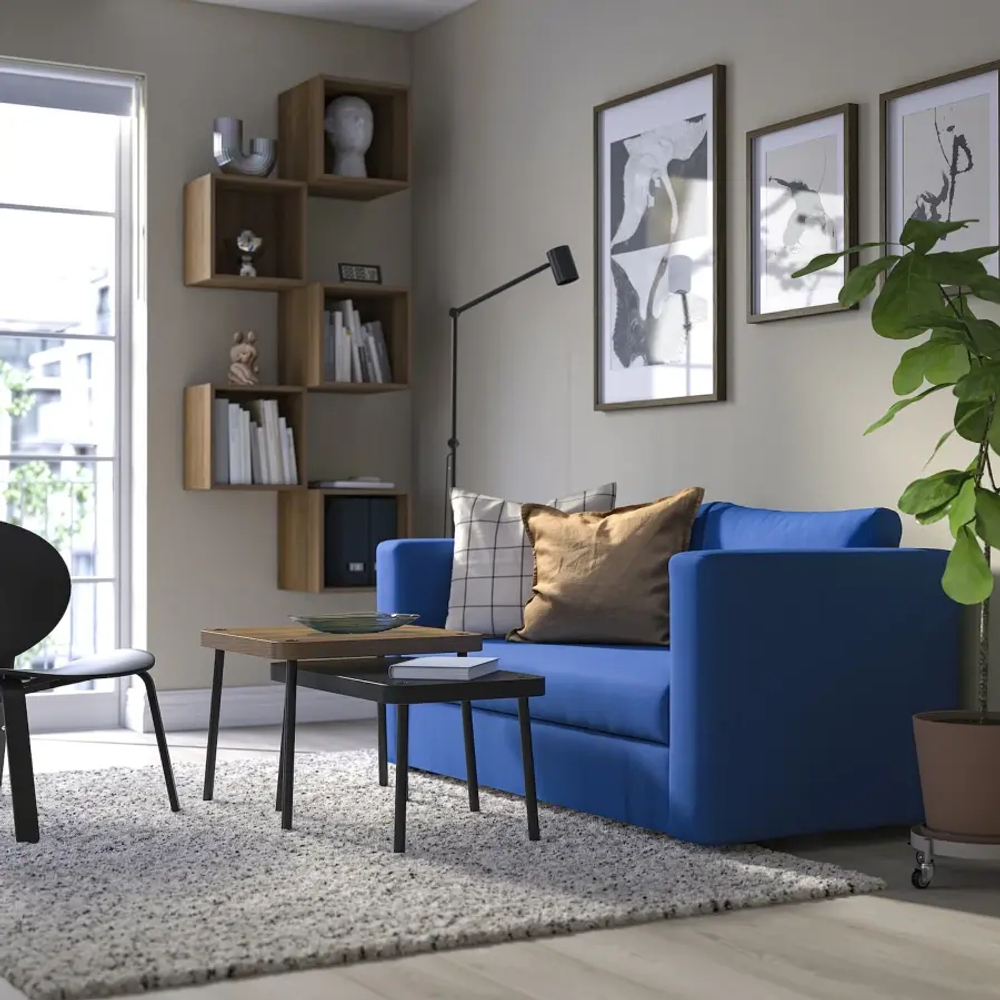 2-местный диван-кровать - IKEA SKÖNABÄCK/СКОНАБАК ИКЕА, синий