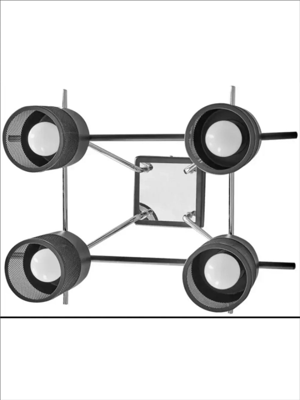 Люстра потолочная MUDI E27*4*60W черный хром
