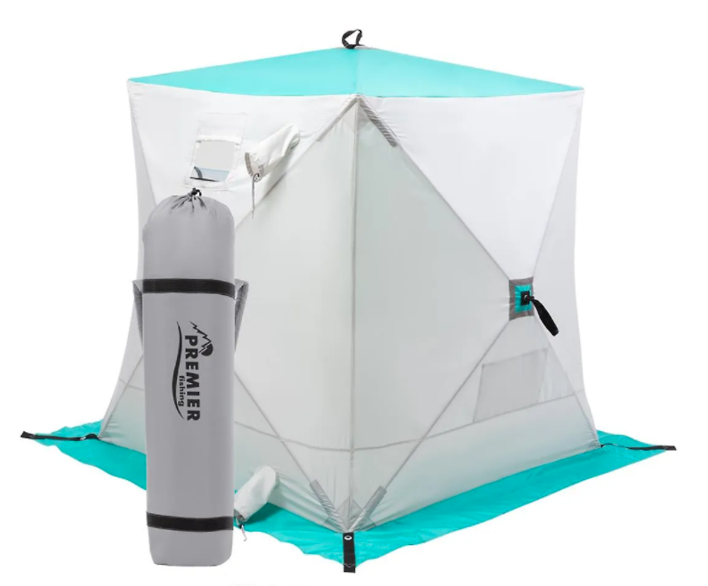 Зимняя палатка Premier Fishing Куб 1,5х1,5 biruza/gray PR-ISC-150BG
