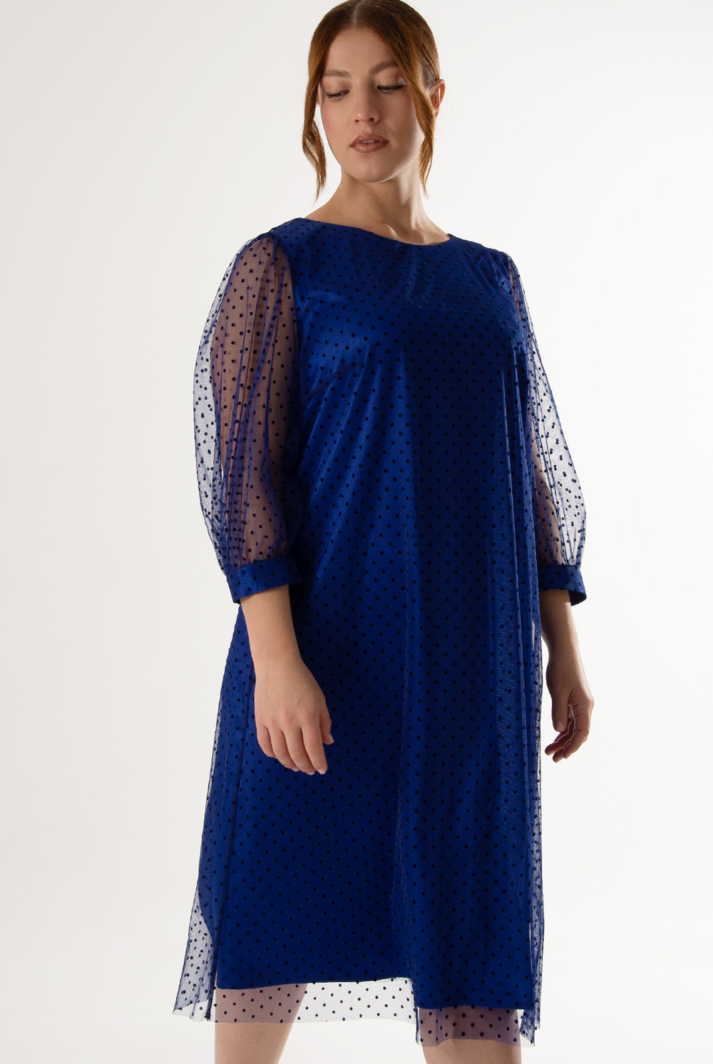 Платье женское 3452зпа, син.горох #60СГ053452зпа