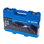 KING TONY (44108AMP01) Гайковерт пневматический ударный 1/2", 881 Нм, с комплектом головок, 19 предметов