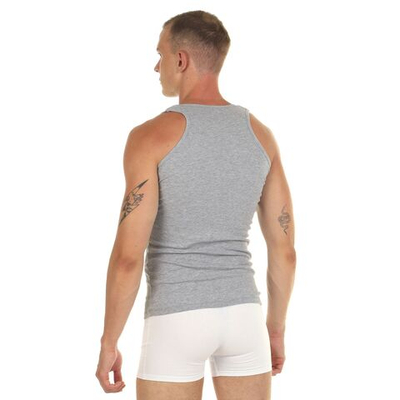 Мужская хлопковая майка-борцовка (Размер: XXL) (Цвет: серый)
