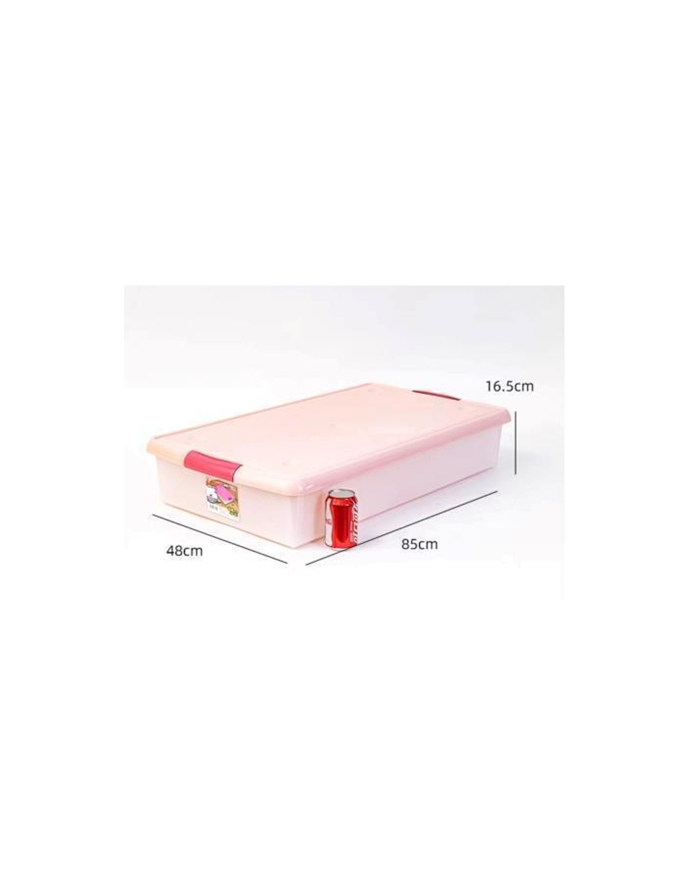 Короб для хранения IRIS THIN BOX 85л, прозрачный-розовый