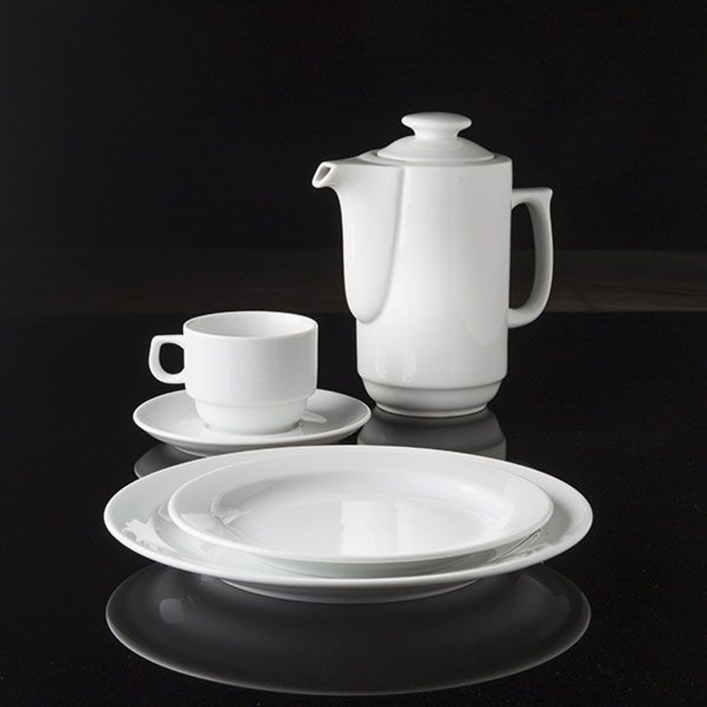 Белая тарелка «Прага» (диаметр 17 см) (Цвет: белый)