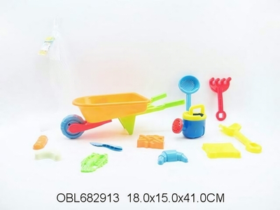 Набор для игры в песок с тачкой (10 предметов) сетка C42