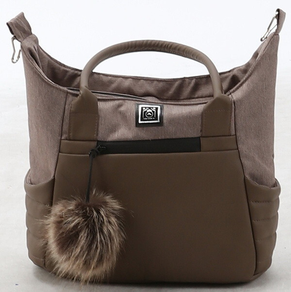 Детская коляска Adamex Porto 2 в 1 PO-PS15 (БЕЖ+Т.БЕЖ.КОЖА)