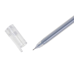 Ручка гелевая 0,4мм, серебряная, бесстержневая, игольчатый наконечник (Комплект 12шт.)