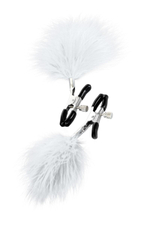 Зажимы для сосков TOYFA Theatre с белым пухом (Цвет: белый)
