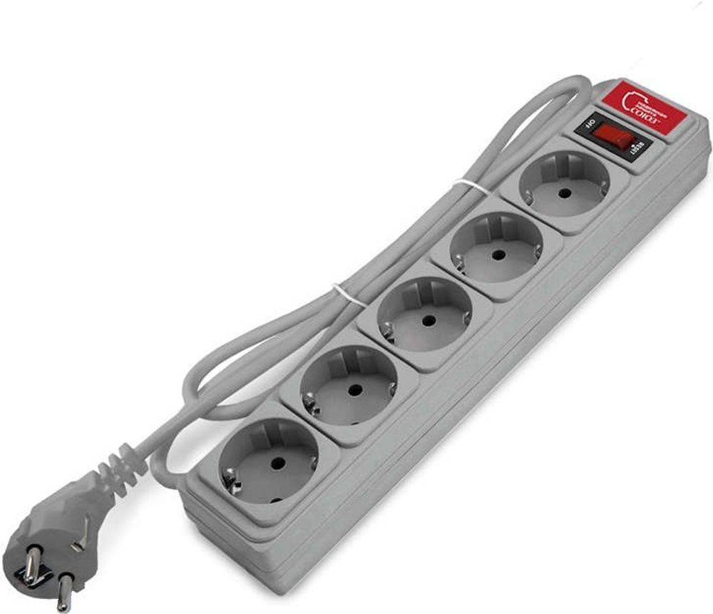 Сетевой фильтр СОЮЗ 5гнезд 1,8м ПВС 3*0,75