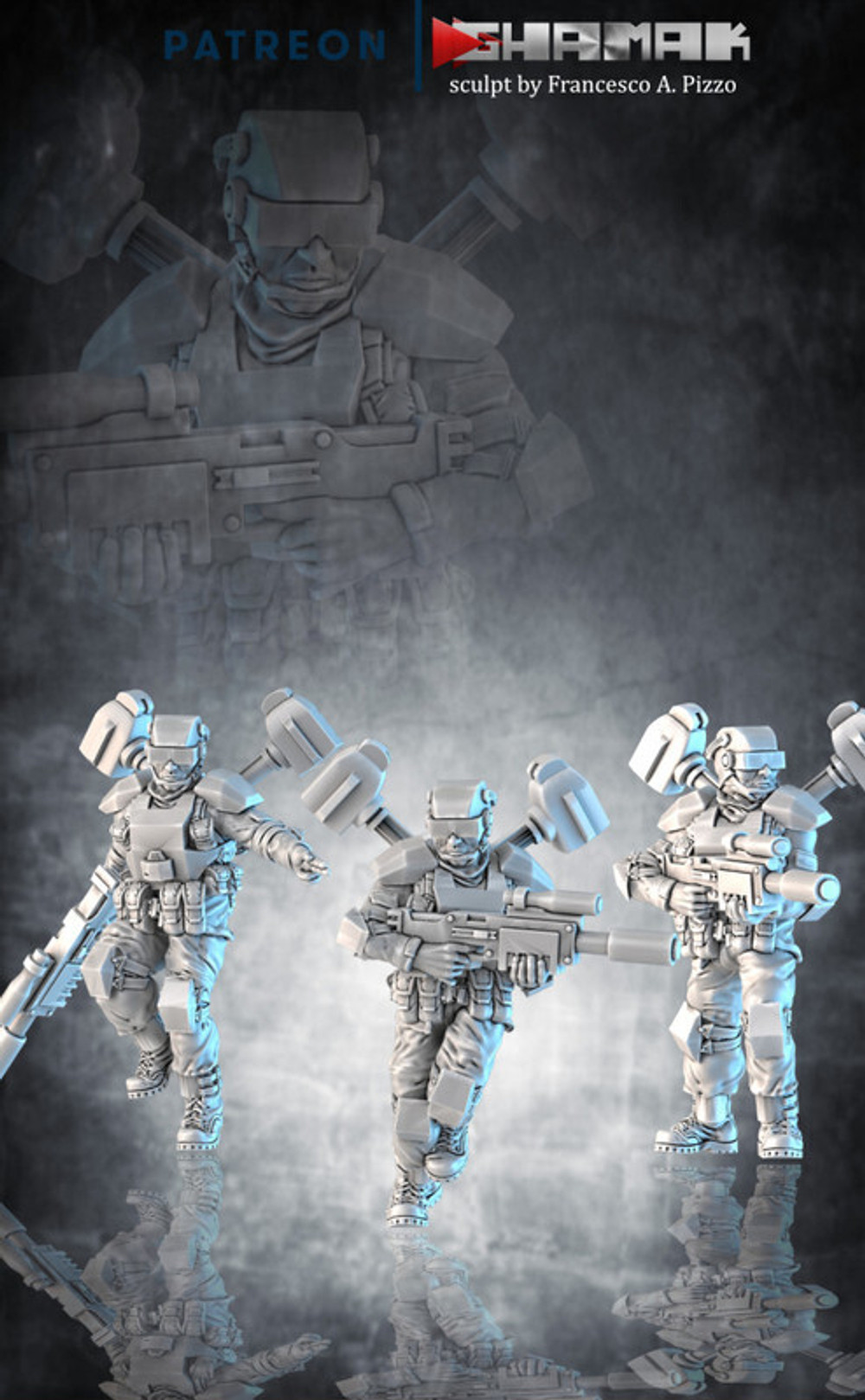 Astra Militarum Elysian Drop Troops Штурмовик №1. 1шт. миниатюра для dnd, днд, pathfinder, фентези, Настольная игра, НРИ, Варгейм, РПГ
