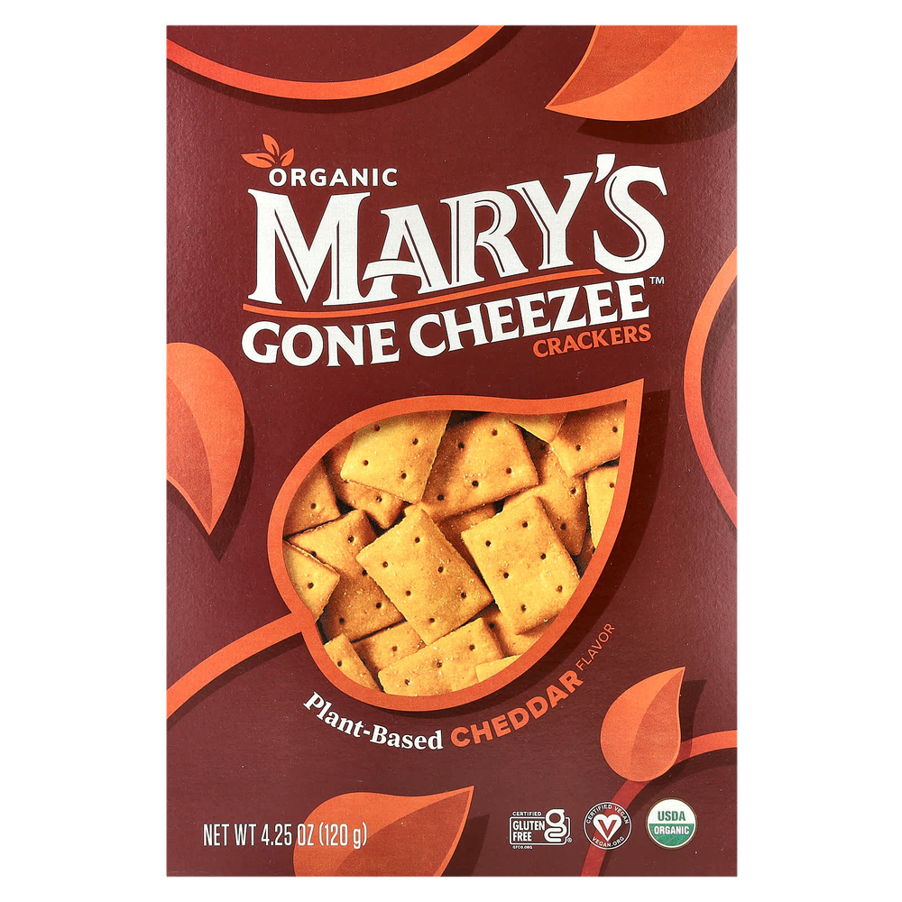 Mary's Gone Crackers, Органические крекеры Mary's Gone Cheezee ™, чеддер, 120 г (4,25 унции)