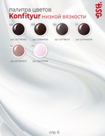 Жёсткий гель для наращивания Konfityur №43 НИЗКАЯ ВЯЗКОСТЬ - Прозрачный оттенок нежнейшего камуфляжа с персиковой ноткой (13 г)