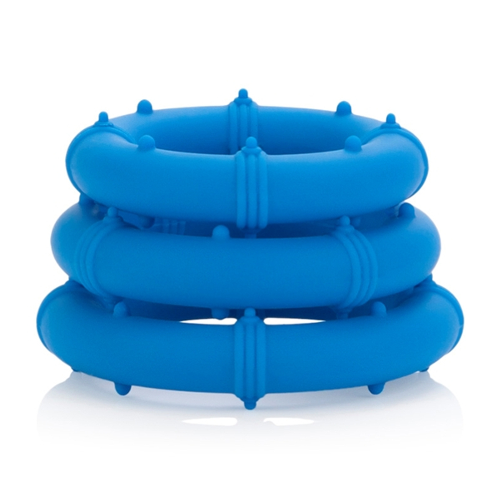 Набор из трех голубых эрекционных колец Posh Love Rings (Цвет: голубой)