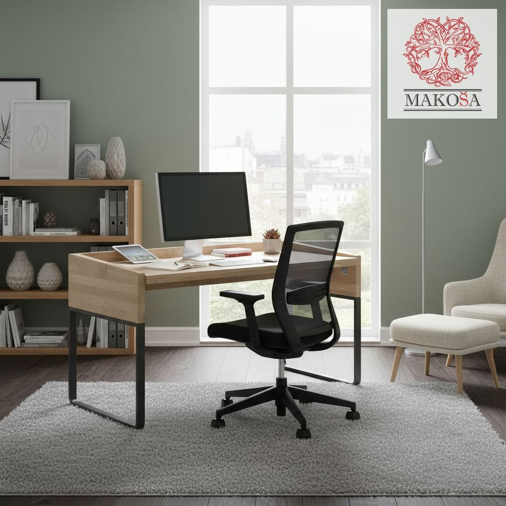 Стол компьютерный, 146х65х78, Ольтсдорф, письменный, раскладной, в стиле лофт, массив дуба, MAKOSA