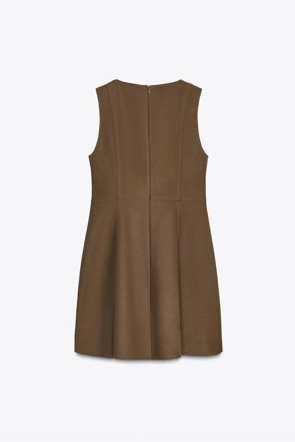 ZARA КОРОТКОЕ ПЛАТЬЕ БЕЗ РУКАВОВ, КОРИЧНЕВЫЙ