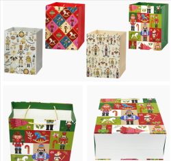 GAEM Пакет подарочный (бумага 210г/м2, блок 12шт), L18 W10 H23 см, 4в.