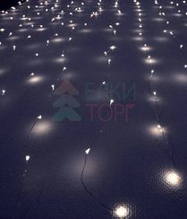 Светодиодный занавес Роса 1.6*1.6 м., 256 белых LED ламп, прозрачный провод, Beauty Led (Curtain 256-10-W)